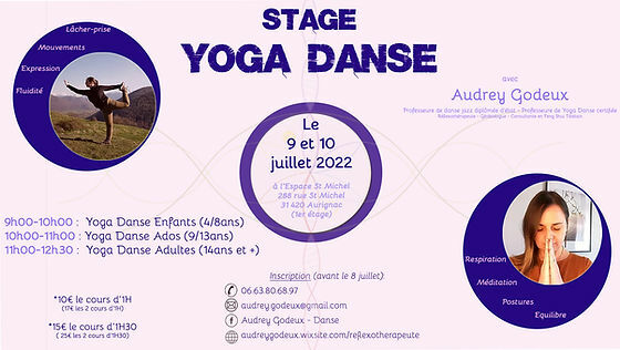 Stage de Yoga Danse 9 et 10 juillet